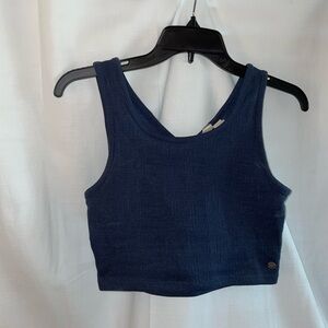 Roxy Navy Blue Knit Crop Top